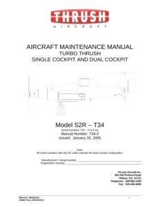 Thrush S2R-T34 Turbo Thrush Aircraft Maintenance Manual AMM-T34-2 Revision 2