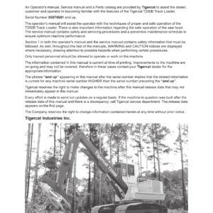 Tigercat T250B Track Loader Service Manual 2009 PDF Repair Guide