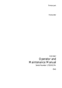 Timberjack 1410 Forwarder Operator and Maintenance Manual F057887 PDF