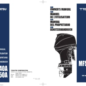 Tohatsu MFS40A MFS50A Outboard Owner's Manual - 4-Stroke EFI PDF
