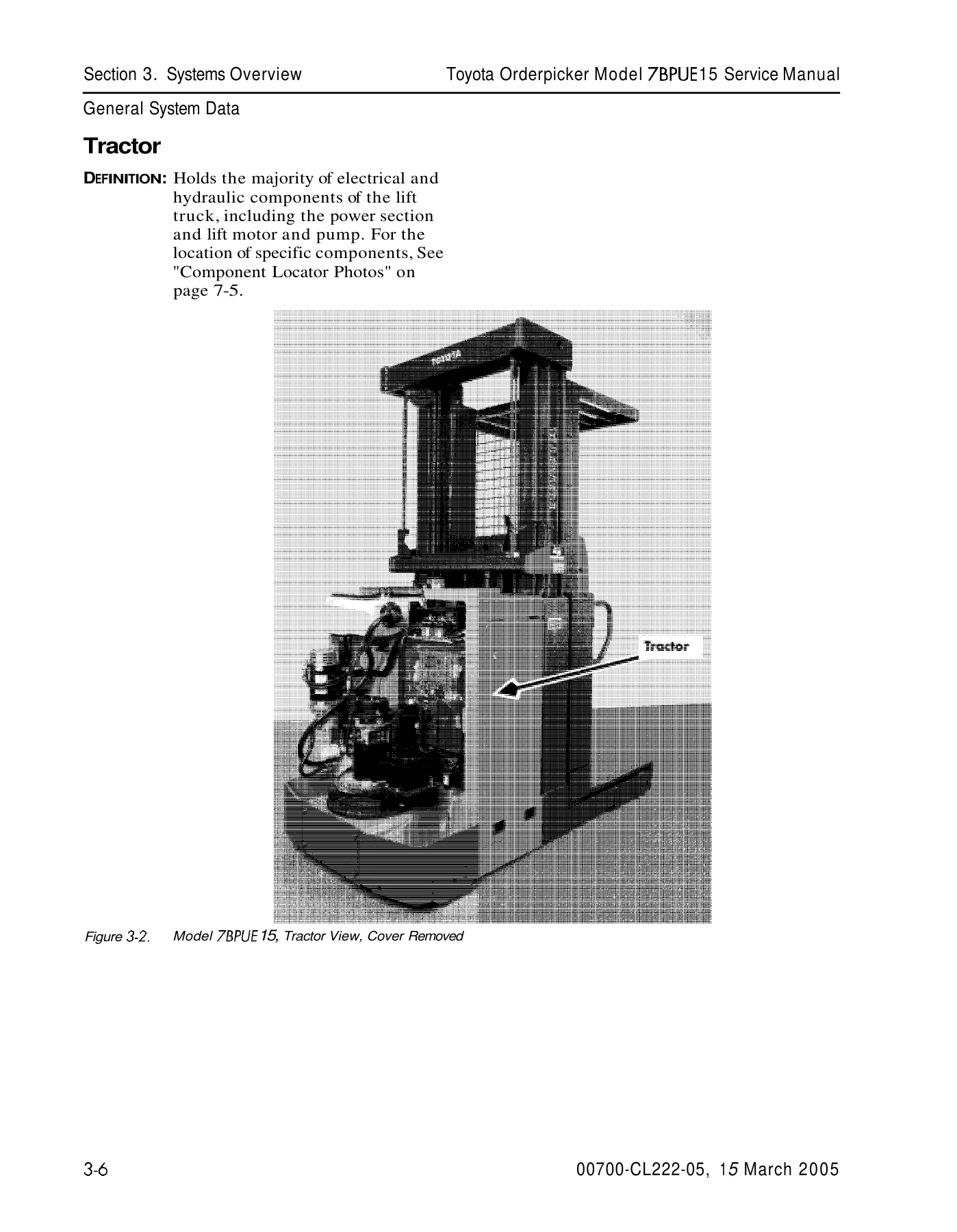 Toyota 7BPUE15 Orderpicker Service Manual - Serial 80001 Up (2005) - Image 2