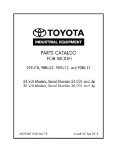 Toyota 9BRU18 9BRU23 9DRU13 9DRU15 Parts Catalogue PDF - 24V & 36V Models