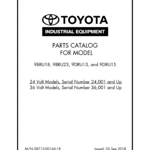 Toyota 9BRU18 9BRU23 9DRU13 9DRU15 Parts Catalogue PDF - 24V & 36V Models