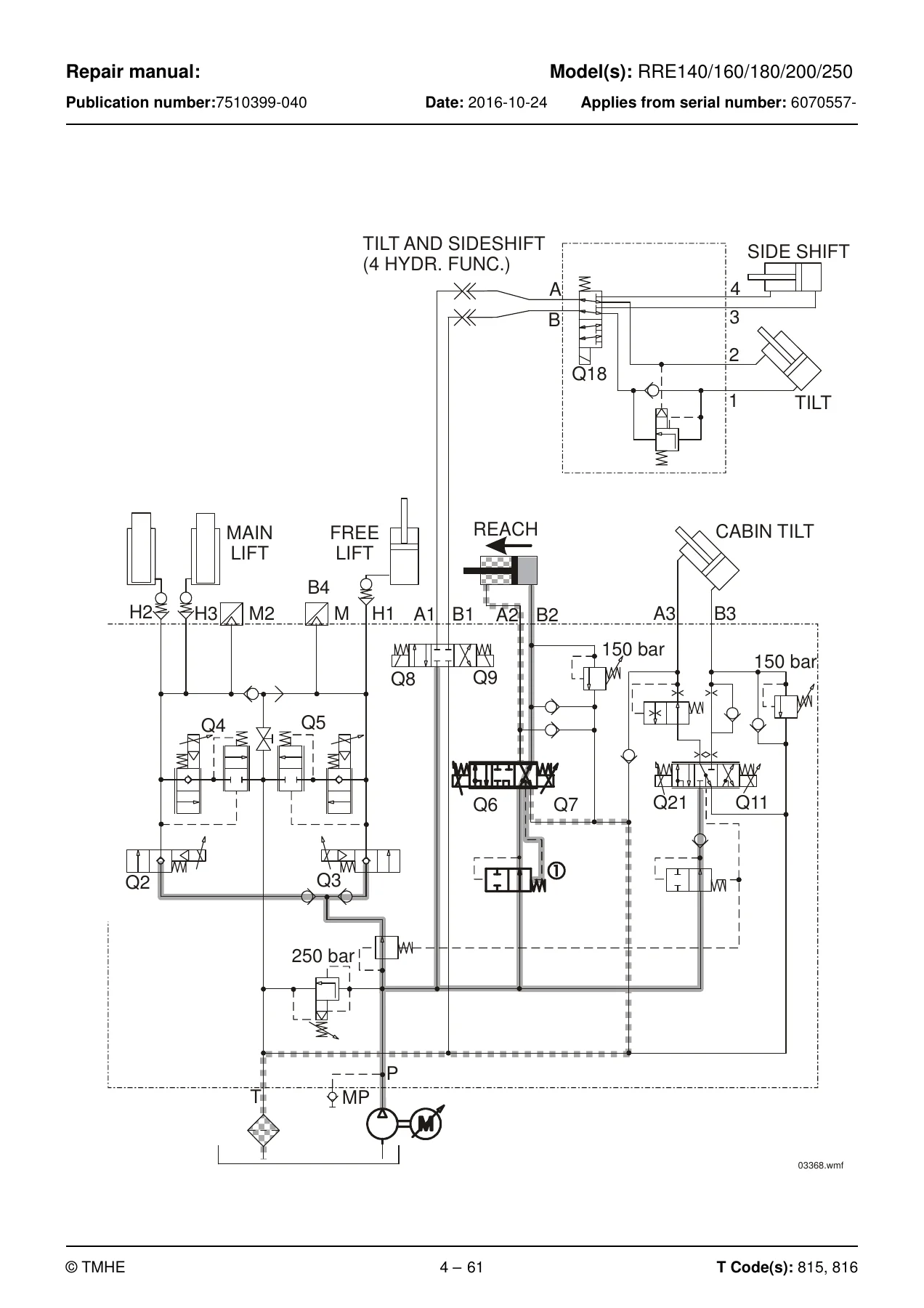 Toyota BT RRE140 RRE160 RRE180 RRE200 RRE250 Reach Truck Repair Manual 7510399-040 - Image 3