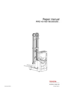 Toyota BT RRE140 RRE160 RRE180 RRE200 RRE250 Reach Truck Repair Manual 7510399-040