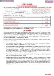 Toyota Dyna WU300 WU340 WU410 WU420 XZU420 XZU430 Repair Manual Supplement DR129E April 2003 PDF