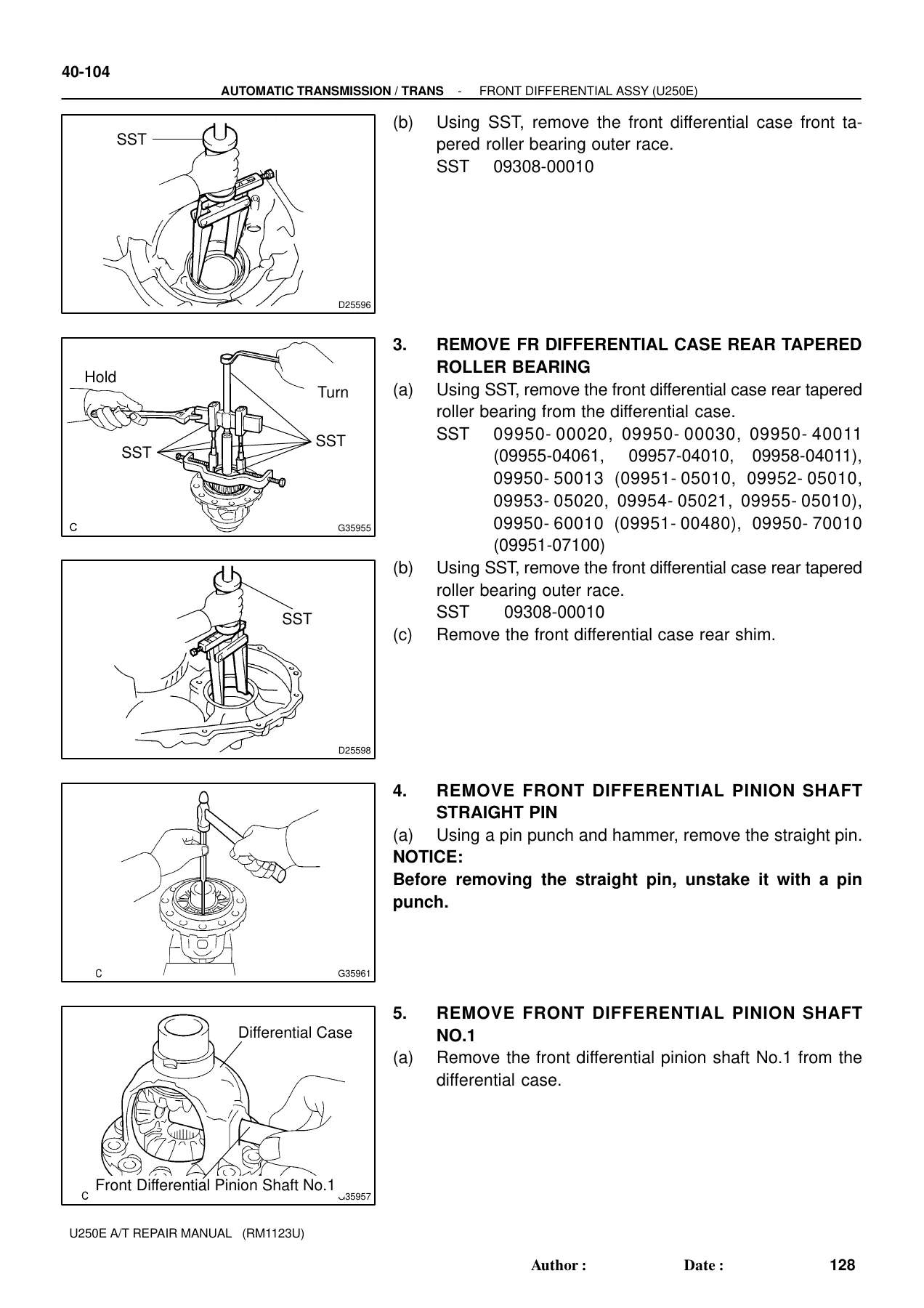 Toyota U250E Automatic Transaxle Repair Manual (RM1123U) - Overhaul & Service Specifications PDF - Image 3