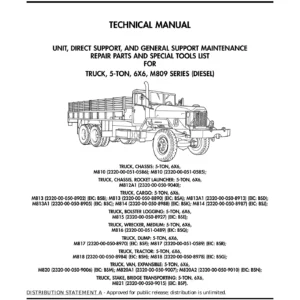 U.S. Army M809 Series 5-Ton 6x6 Repair Parts & Special Tools Manual Vol. 1 - TM 9-2320-260-24P-1
