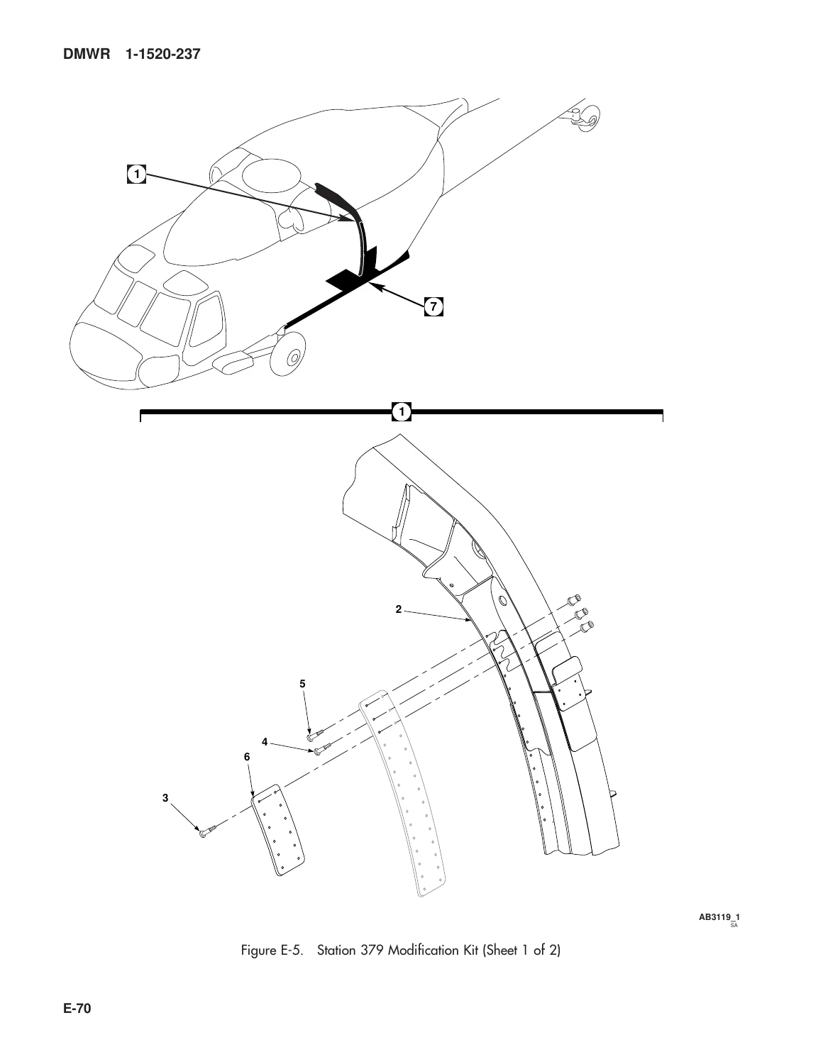 UH-60A EH-60A UH-60L Black Hawk Airframe Depot Maintenance Modification Kits Manual - DMWR 1-1520-237-3 Appendix E - Image 2