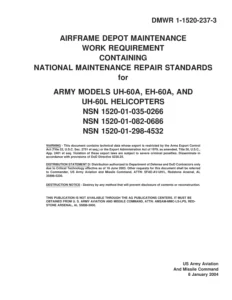 UH-60A EH-60A UH-60L Black Hawk Airframe Depot Maintenance Modification Kits Manual - DMWR 1-1520-237-3 Appendix E