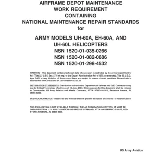 UH-60A EH-60A UH-60L Black Hawk Airframe Depot Maintenance Modification Kits Manual - DMWR 1-1520-237-3 Appendix E