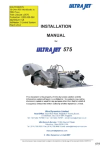UltraJet UJ575 Waterjet Installation Manual - DNV Class Twin JetMaster 2 PDF
