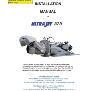 UltraJet UJ575 Waterjet Installation Manual - DNV Class Twin JetMaster 2 PDF