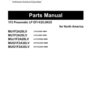 UniCarriers 1F2 Platinum II 2.0-3.5T Parts Manual 2020 – 997PE-53100 PDF