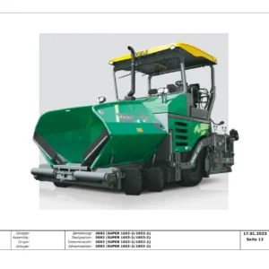 Vögele SUPER 1603-2 & 1803-2 Spare Parts Catalog 2023 – Series 0883 PDF