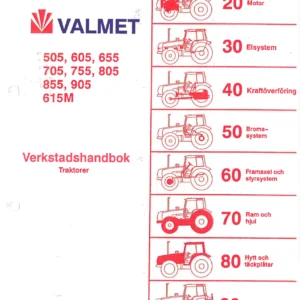 Valmet 505 605 655 705 755 805 855 905 615M Verkstadshandbok Traktorer - PDF Reparationsmanual