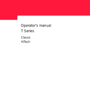 Valtra T Series Classic HiTech Tractor Operator's Manual - T121c to T191h PDF