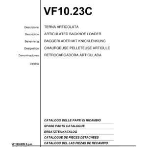 Venieri VF10.23C Articulated Backhoe Loader Spare Parts Catalogue PDF