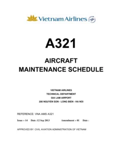 Vietnam Airlines A321 Aircraft Maintenance Schedule - Issue 14 Amendment 01 (2013-2014) - PDF