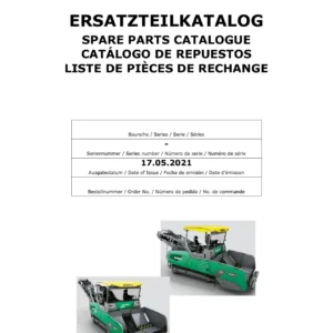 Vogele MT 3000-2 Series 0761 Spare Parts Catalogue 2021 PDF