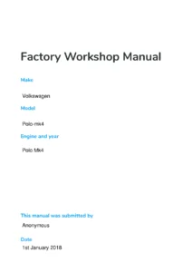 Volkswagen Polo Mk4 Workshop Repair Manual Compilation
