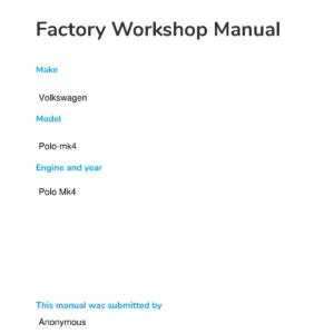 Volkswagen Polo Mk4 Workshop Repair Manual Compilation