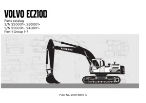 Volvo EC210D Excavator Parts Catalog 20044893-G - Parts 1 & 2 PDF Download