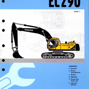 Volvo EC290 Excavator Service Manual - General, Power Transmission & Frame/Track Unit Edition 1