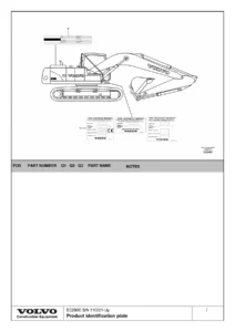 Volvo EC290C Crawler Excavator Spare Parts Catalog 2013 - SN 110001-Up PDF