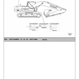 Volvo EC290C Crawler Excavator Spare Parts Catalog 2013 - SN 110001-Up PDF