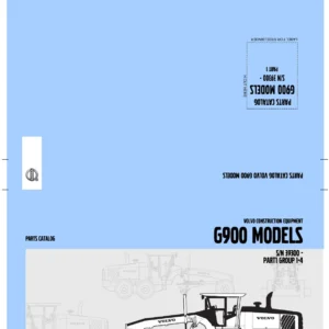 Volvo G900 Series Motor Grader Parts Catalog 2010 - PUB 20021504-A PDF