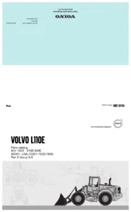 Volvo L110E Wheel Loader Parts Catalog 20009010-D 2016 PDF