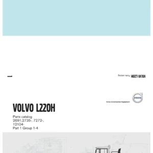Volvo L220H Wheel Loader Parts Catalog 20053804-A 2017 PDF