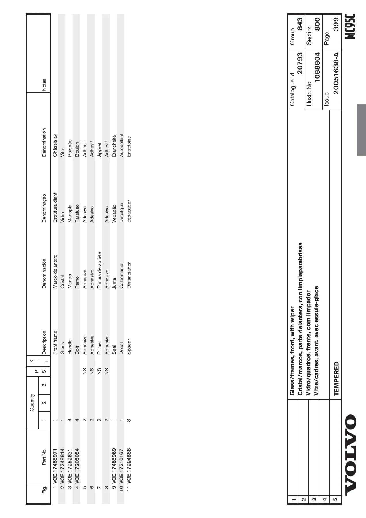 Volvo MC95C Skid Steer Loader Parts Catalog - S/N 2499501-2499800 (Publ. 20051638-A) - Image 3