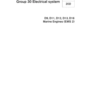 Volvo Penta D9 D11 D12 D13 D16 EMS 2 Electrical System Workshop Manual - Group 30 Marine Engines