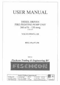 Volvo Penta Diesel Fire Fighting Pump Unit User Manual - 360 m³/h FiFi Pump Set TAMD63L