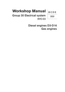 Volvo Penta EVC-C3 Workshop Manual Group 30 Electrical System - D3-D16 Diesel & Gas Engines