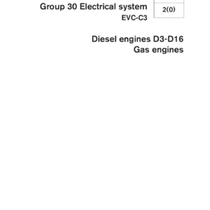 Volvo Penta EVC-C3 Workshop Manual Group 30 Electrical System - D3-D16 Diesel & Gas Engines
