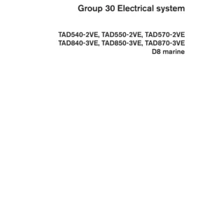Volvo Penta Group 30 Electrical System Workshop Manual - TAD540 TAD550 TAD570 TAD840 TAD850 TAD870 D8 Marine
