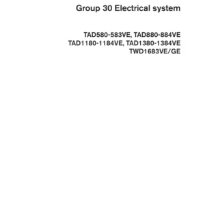 Volvo Penta Group 30 Electrical System Workshop Manual - TAD580 TAD880 TAD1180 TAD1380 TWD1683 VE/GE