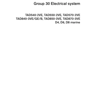 Volvo Penta TAD D4 D6 D8 Marine Engine Workshop Manual - Group 30 Electrical System PDF
