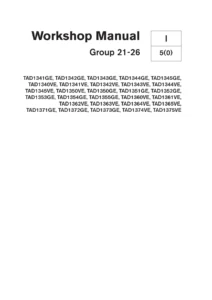 Volvo Penta TAD1340-1375 Diesel Engine Workshop Manual Groups 21-26 - Repair & Service PDF