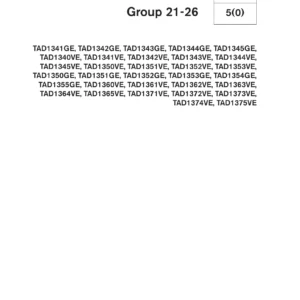 Volvo Penta TAD1340VE-TAD1375VE Diesel Engine Workshop Manual Groups 21-26