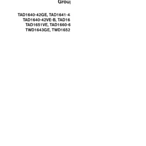 Volvo Penta TAD1640-42GE, TAD1641-43VE, TWD1643GE Workshop Manual - Group 20-26 Engine PDF