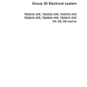 Volvo Penta TAD540-2VE TAD550-2VE TAD570-2VE TAD840-3VE TAD850-3VE TAD870-3VE D4 D6 D8 Electrical Workshop Manual PDF