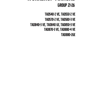 Volvo Penta TAD540-870 Workshop Manual Groups 21-26 PDF - TAD5xxVE & TAD8xxVE Engine Service Repair