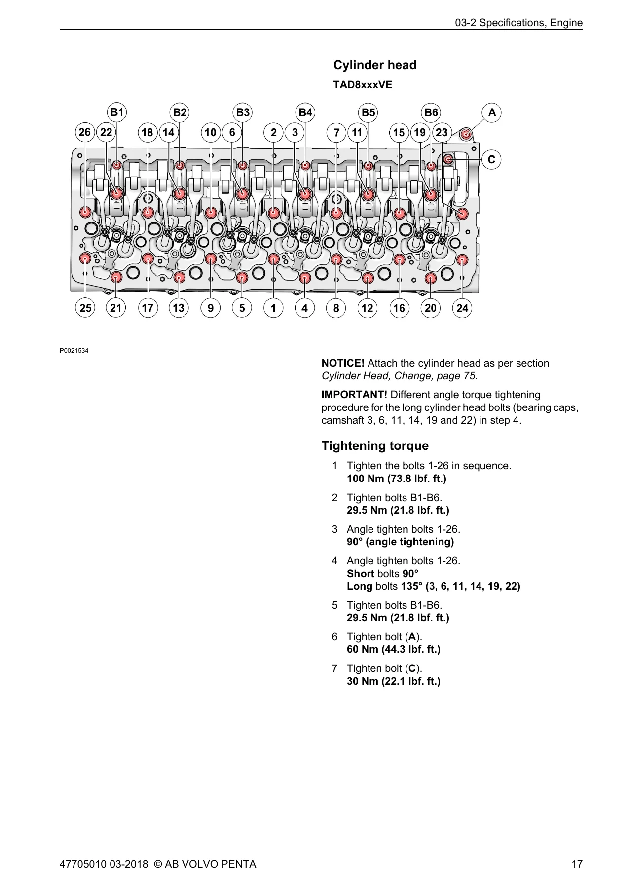 Volvo Penta TAD540-873VE Workshop Manual - Groups 21-26 Engine, Fuel & Cooling Service - Image 2
