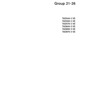Volvo Penta TAD540-873VE Workshop Manual - Groups 21-26 Engine, Fuel & Cooling Service