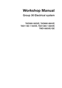 Volvo Penta TAD580-583VE TAD880-884VE TAD1180-1184VE TAD1380-1384VE TWD1683VE/GE Group 30 Electrical System Workshop Manual 2022 - Fault Codes, Wiring Diagrams & Measurements