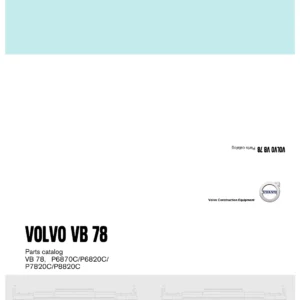 Volvo VB 78 Screed Parts Catalog 20037317-C - P6870C P6820C P7820C P8820C